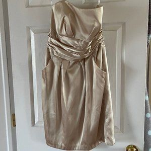 David's Bridal Strapless Bridesmaid Dress